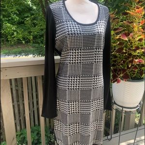 CALVIN KLEIN Houndstooth Sweater Dress  (T-L11)